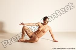 Nude Gymnastic poses Woman White Moving poses Athletic medium brown Dynamic poses Pinup